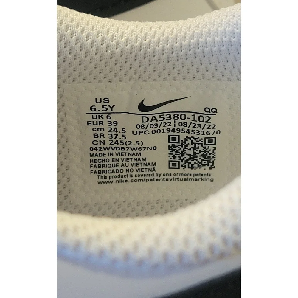 Nike Court Legacy GS Sneakers White Black Lifestyle Shoes Size 6.5Y DA5380-102
